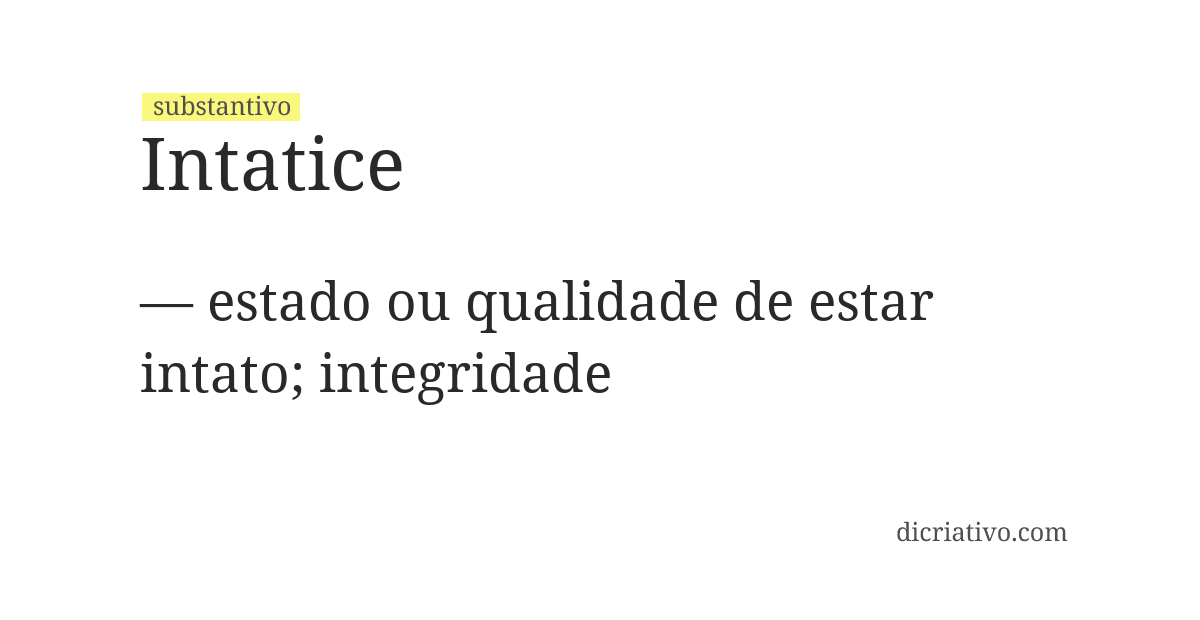 Significado de intatice