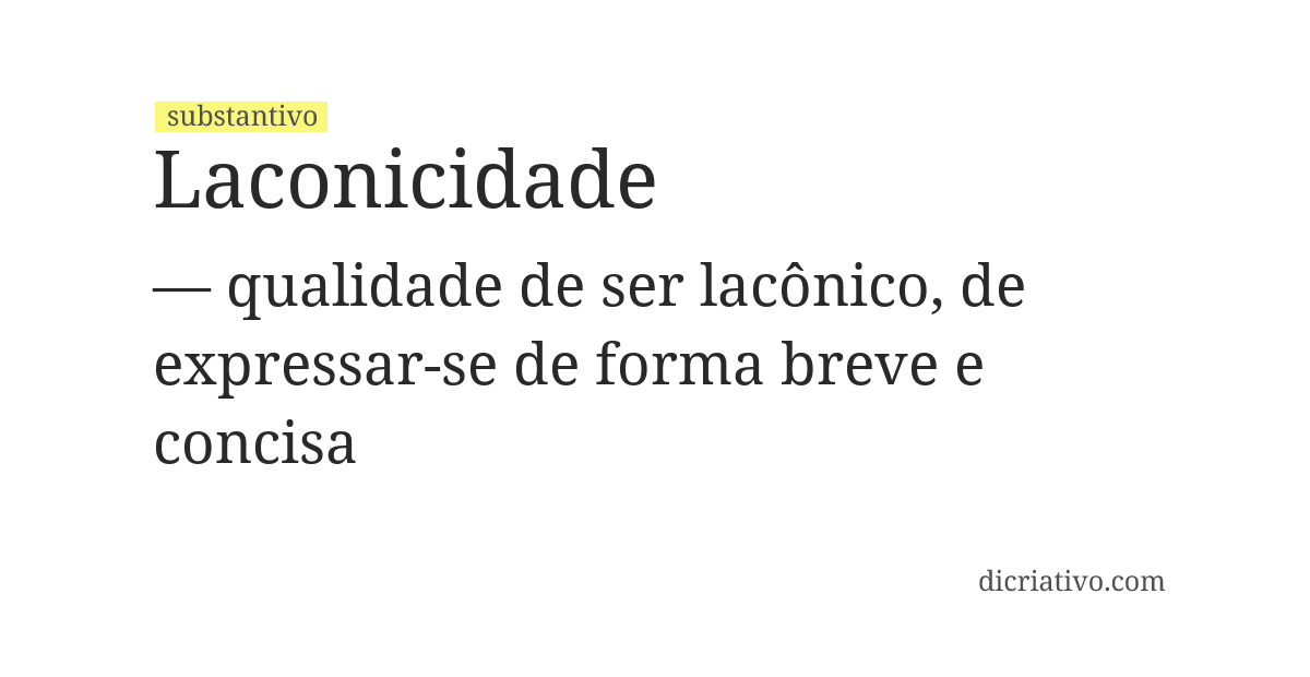 Significado de laconicidade