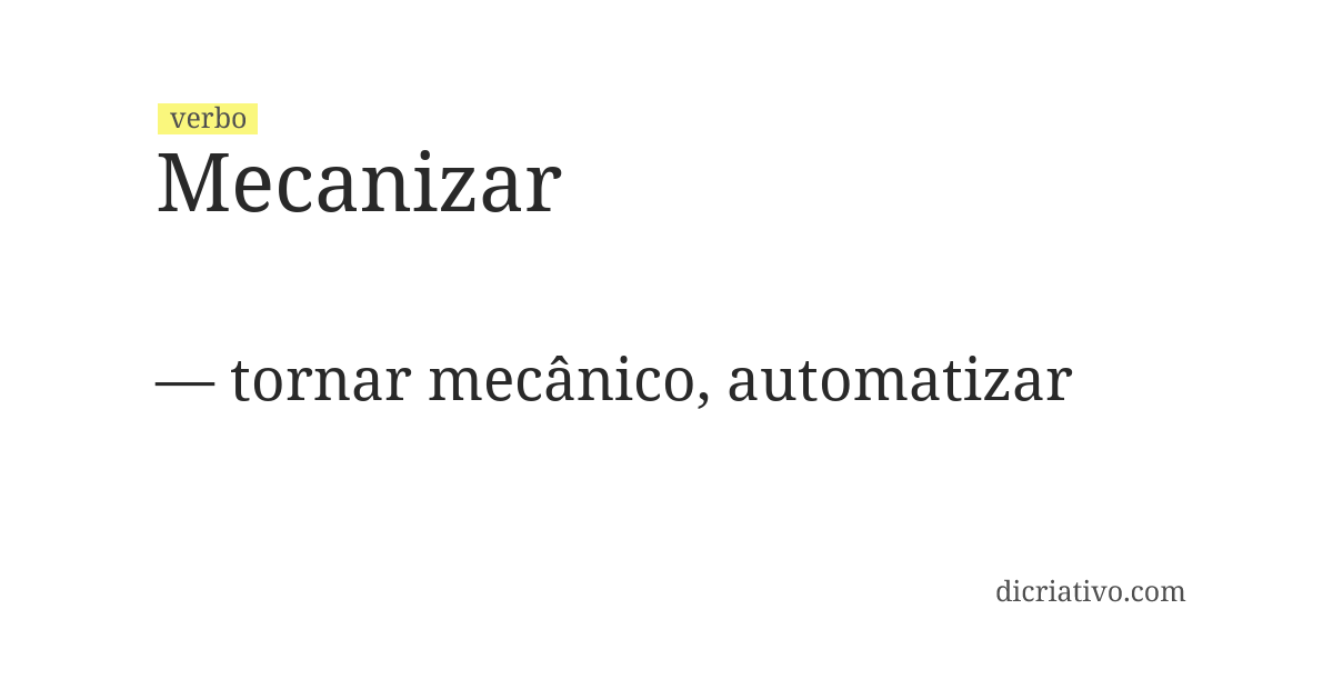 Significado de mecanizar
