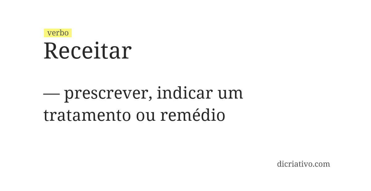 Significado de receitar