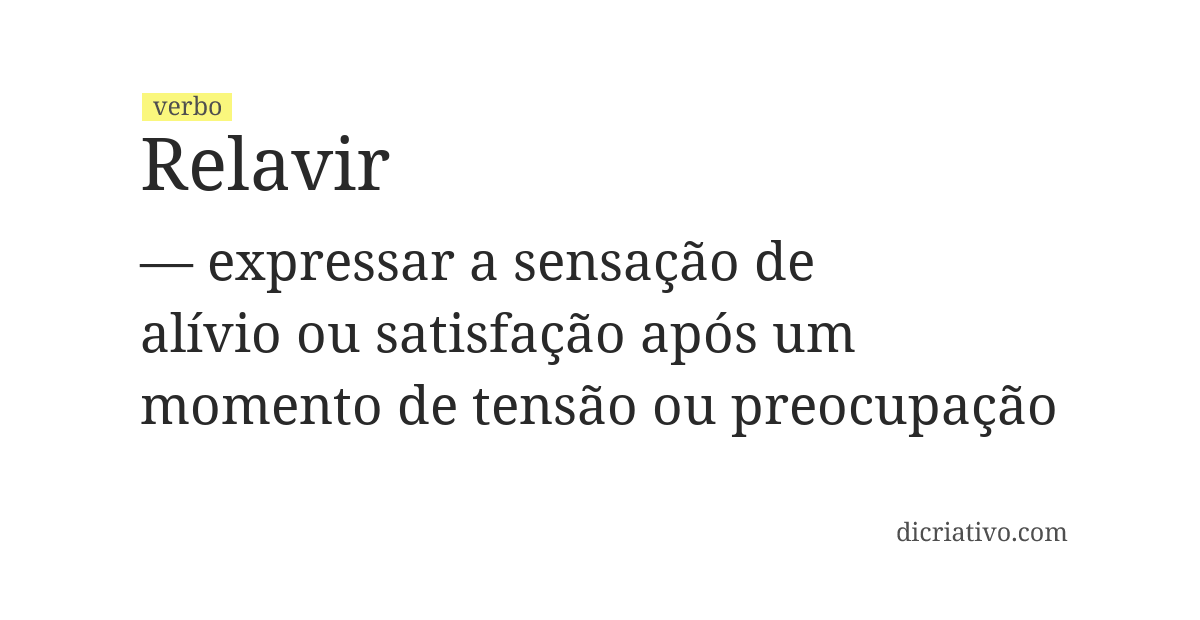 Significado de relavir