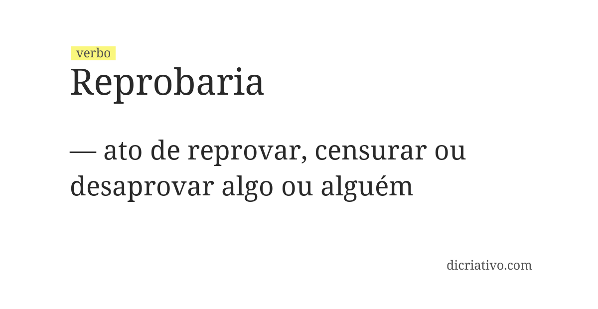 Significado de reprobaria