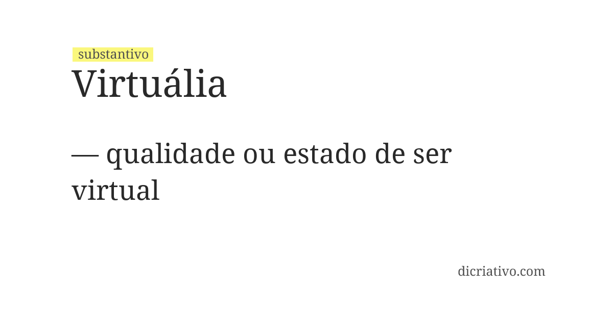 Significado de virtuália