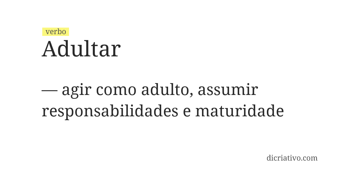 Significado de adultar