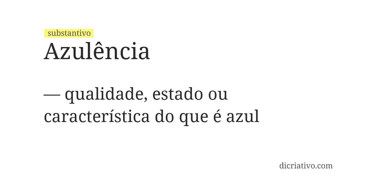 Significado de azulência