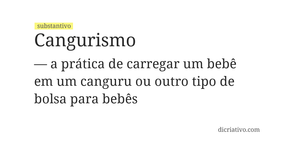 Significado de cangurismo