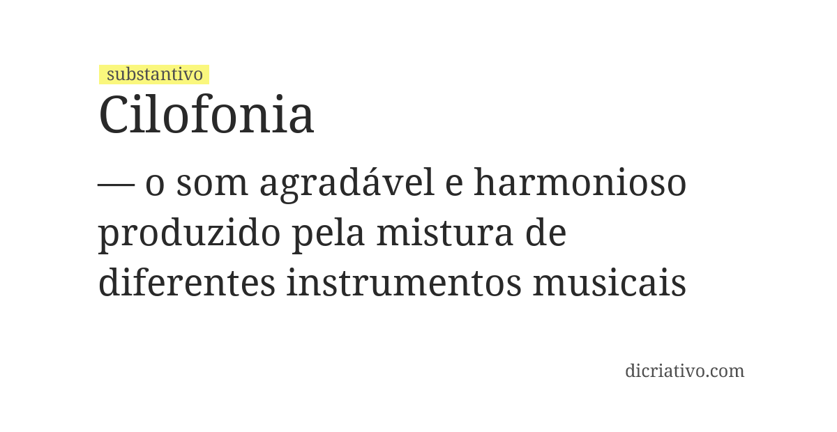 Significado de cilofonia