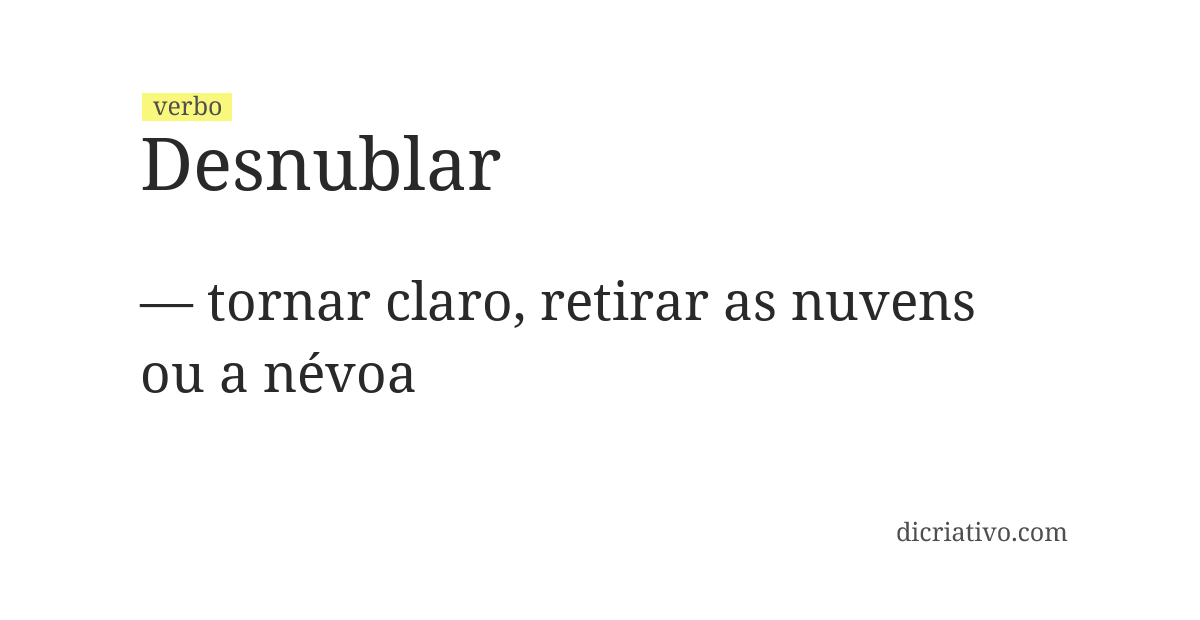 Significado de desnublar