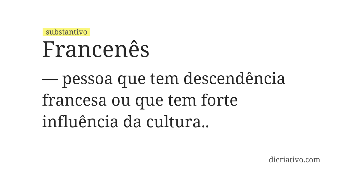Significado de francenês
