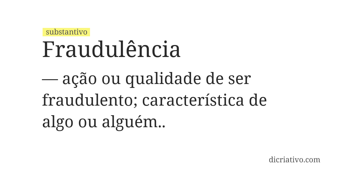 Significado de fraudulência