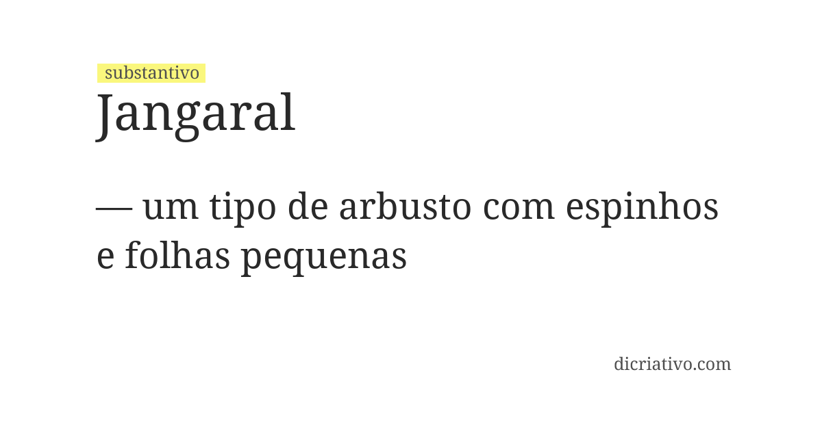 Significado de jangaral