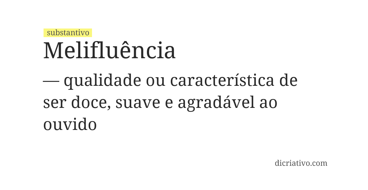 Significado de melifluência