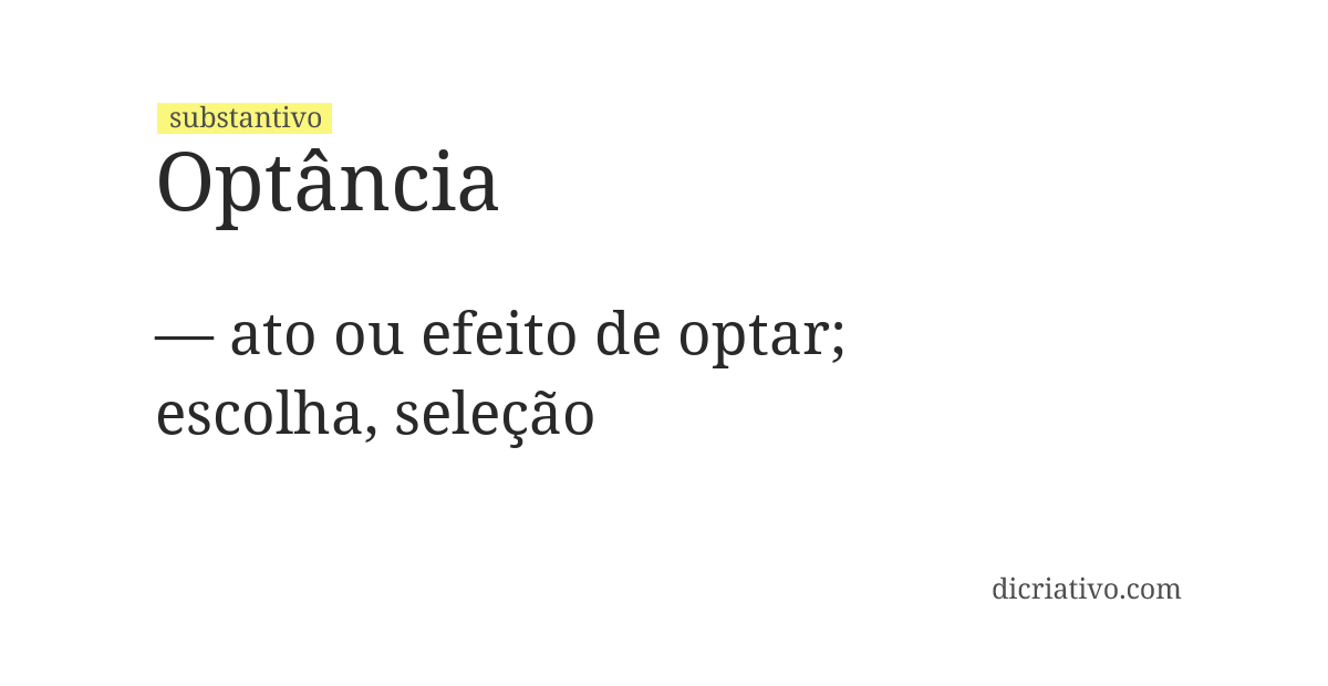 Significado de optância