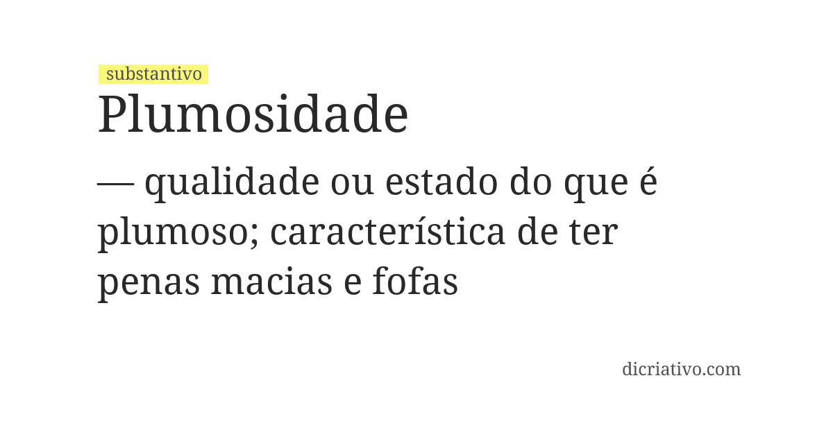 Significado de plumosidade