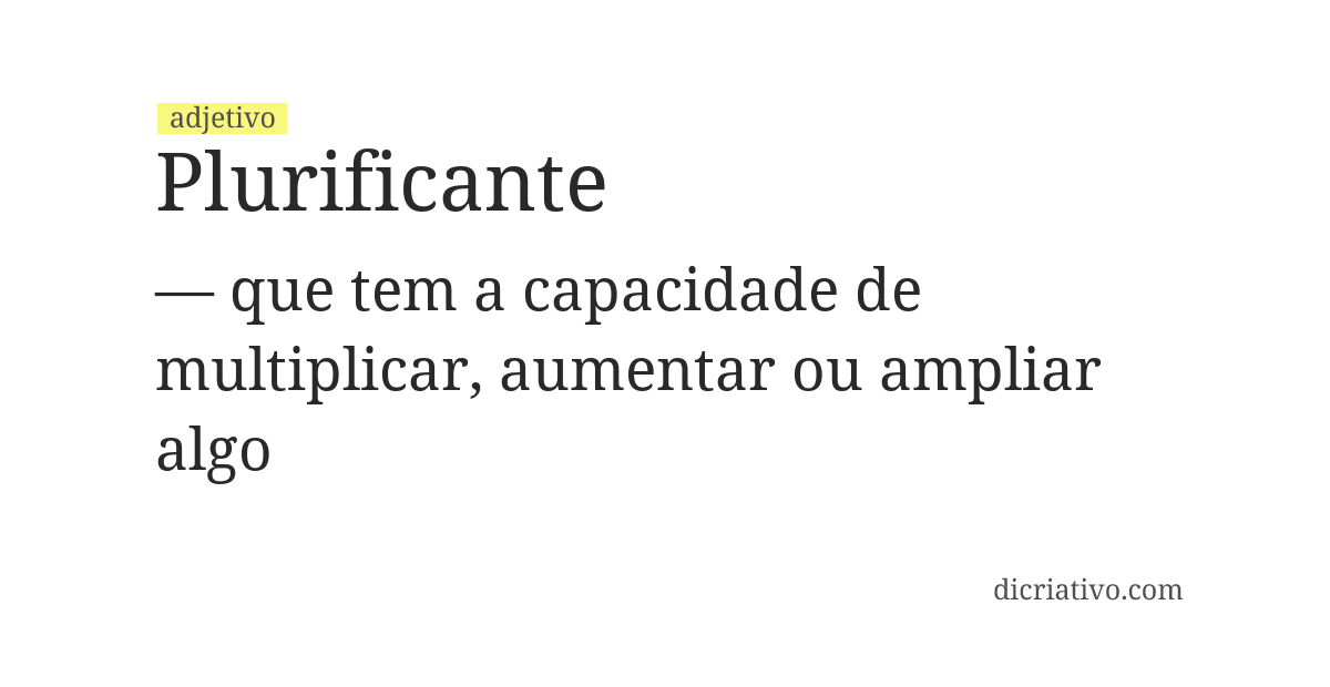 Significado de plurificante