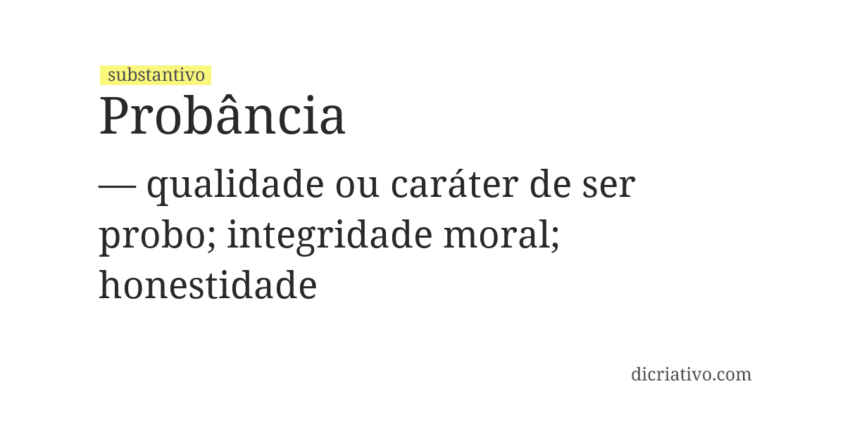 Significado de probância