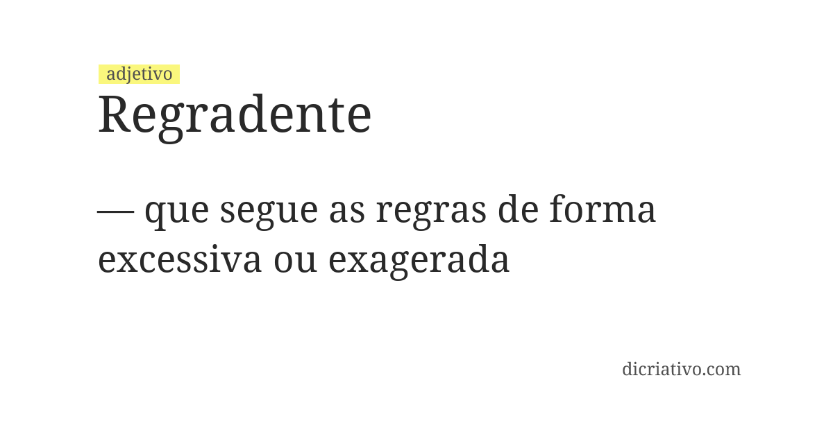 Significado de regradente