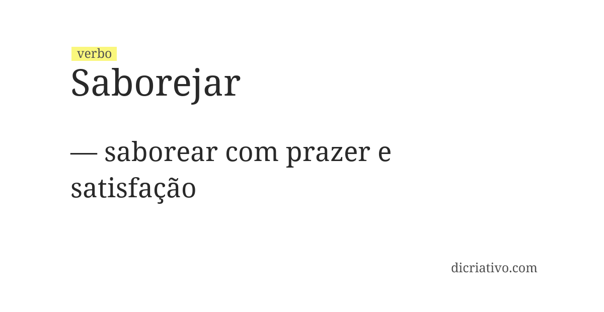 Significado de saborejar