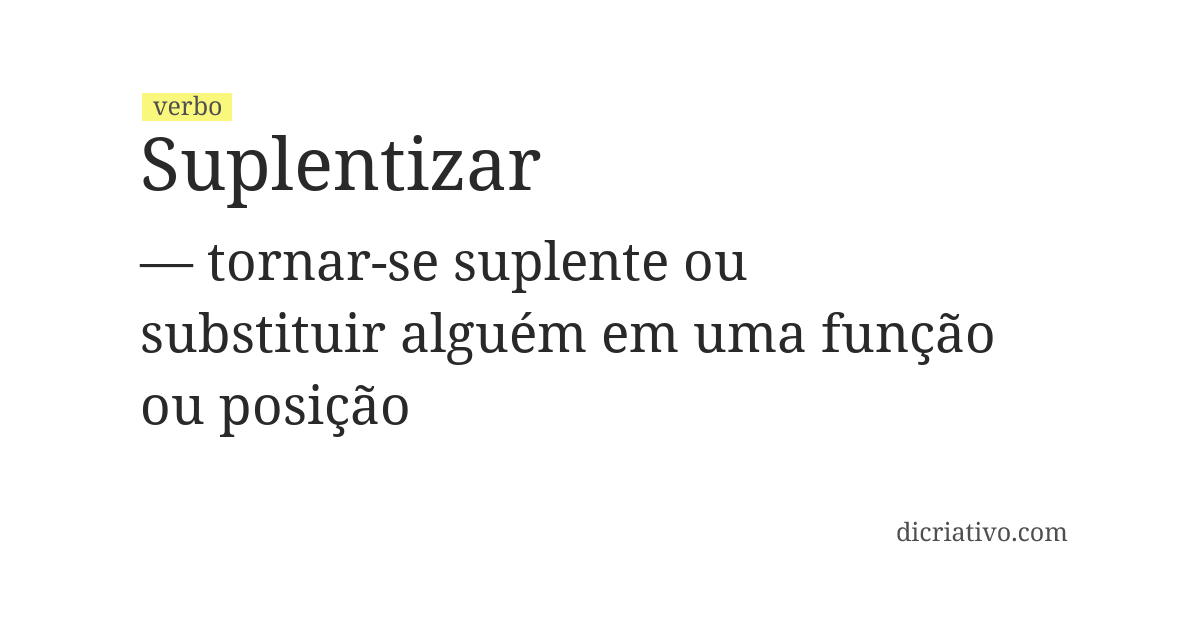 Significado de suplentizar
