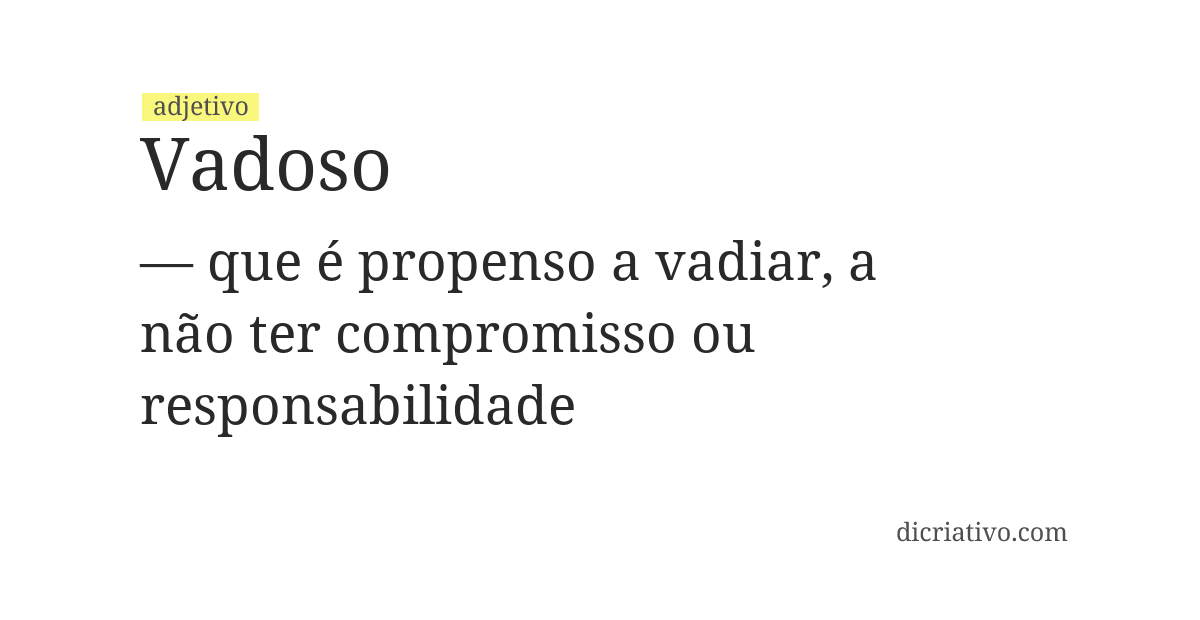 Significado de vadoso