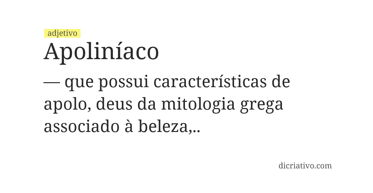 Significado de apoliníaco