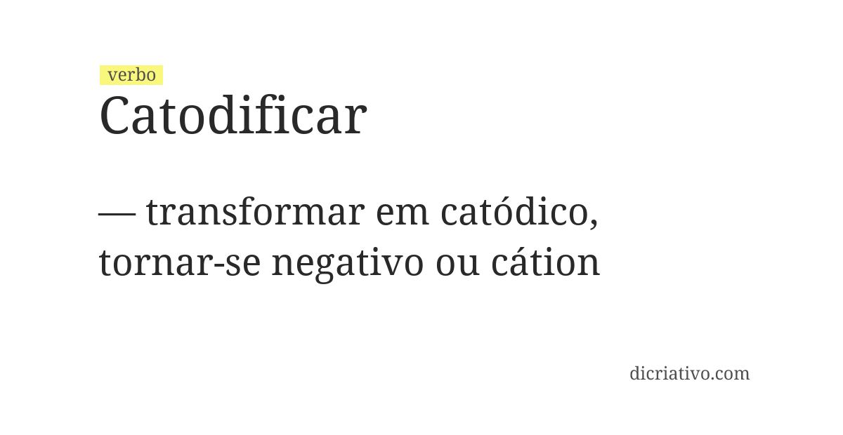 Significado de catodificar