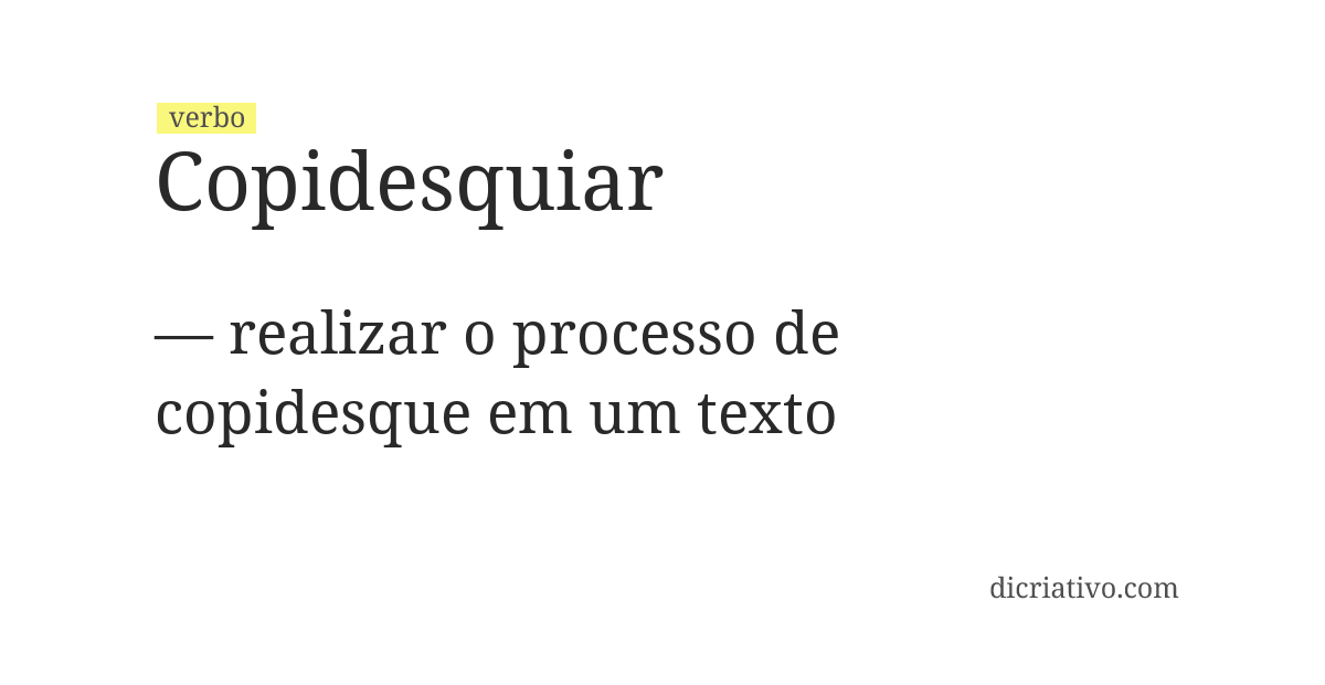 Significado de copidesquiar
