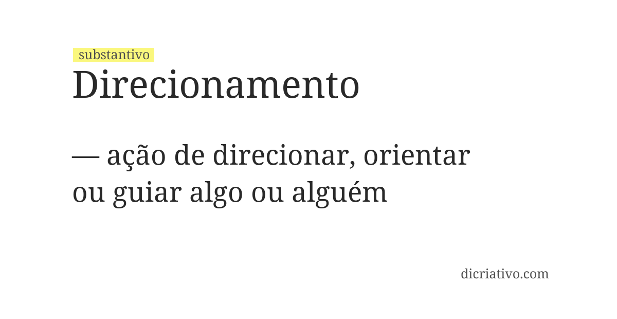 Significado de direcionamento