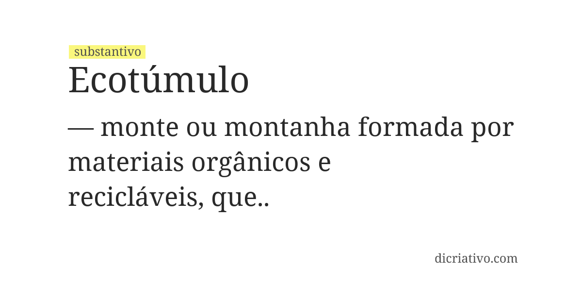 Significado de ecotúmulo