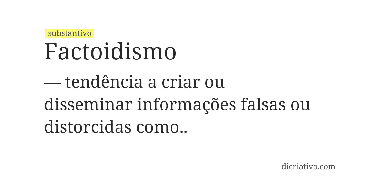 Significado de factoidismo