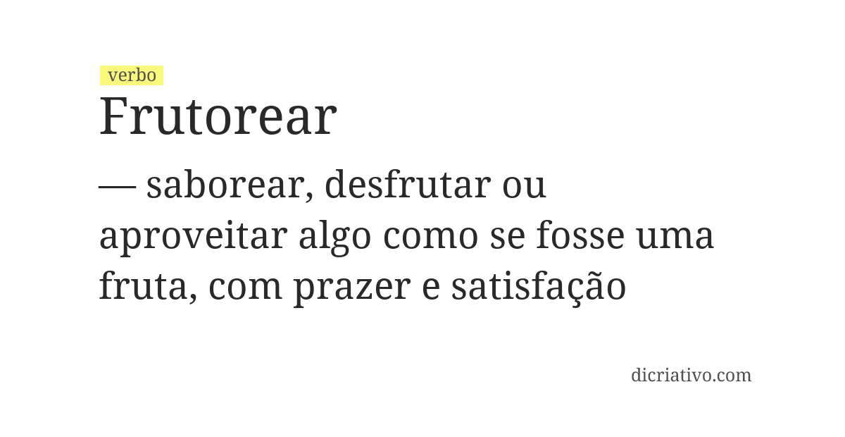 Significado de frutorear