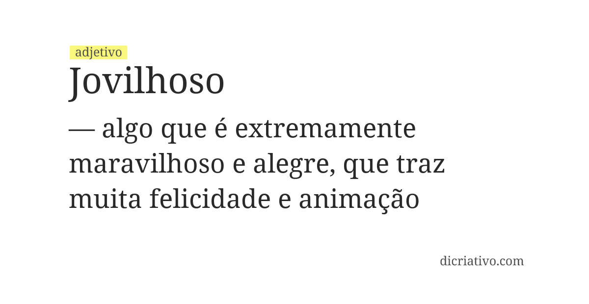 Significado de jovilhoso