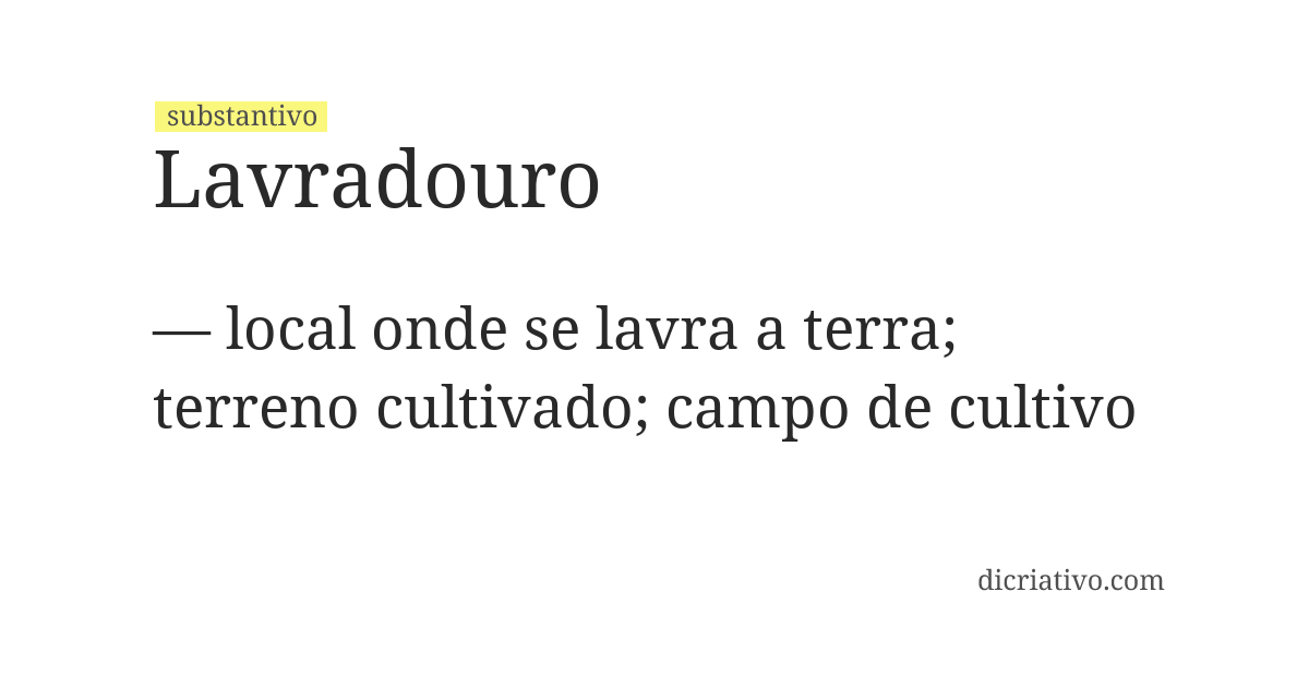 Significado de lavradouro