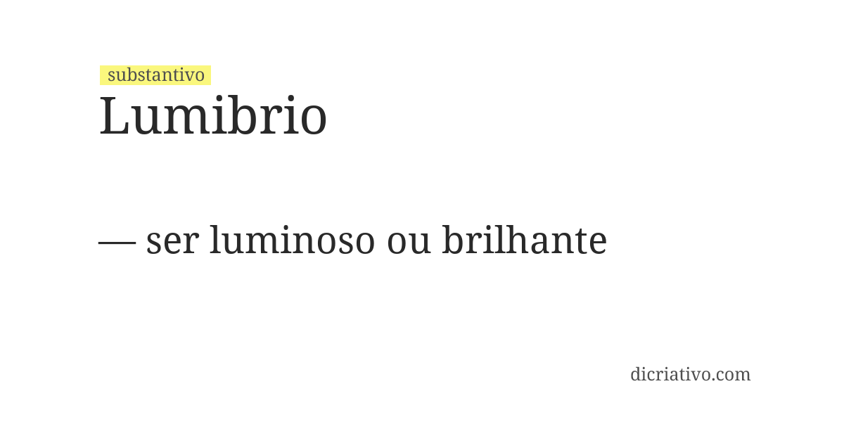 Significado de lumibrio