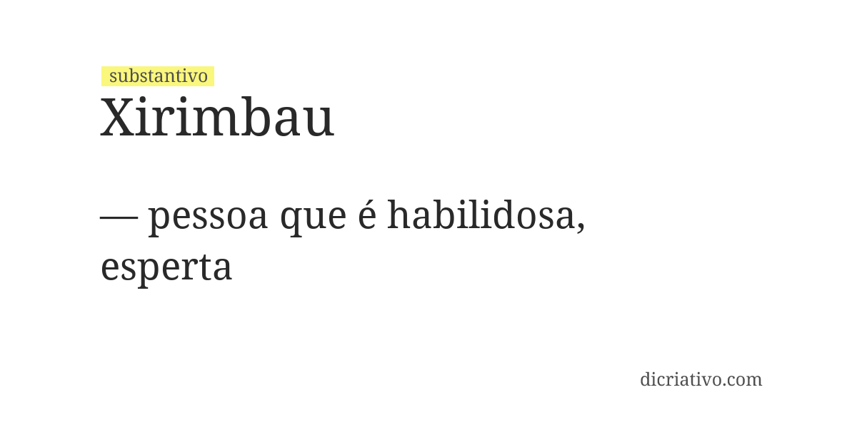Significado de xirimbau