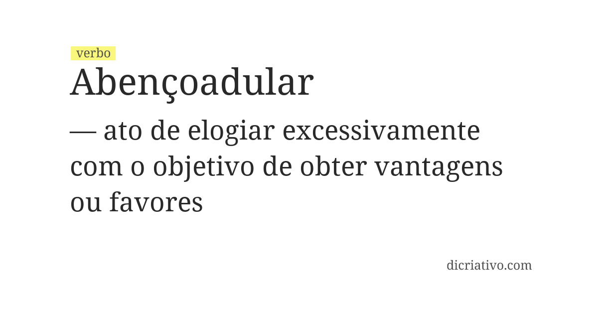 Significado de abençoadular