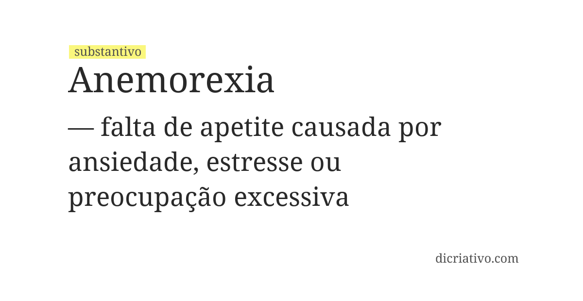 Significado de anemorexia
