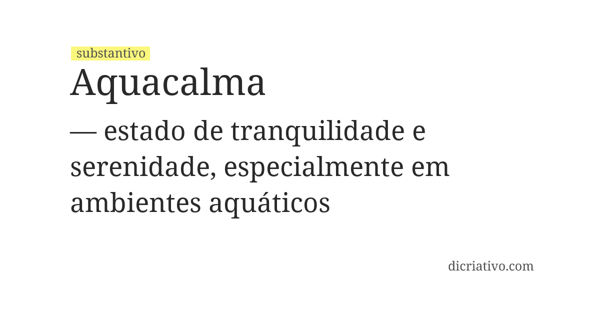 Significado de aquacalma