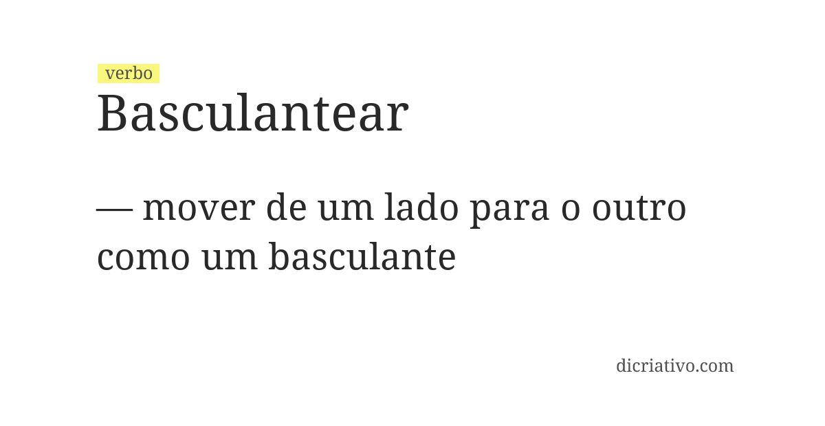 Significado de basculantear