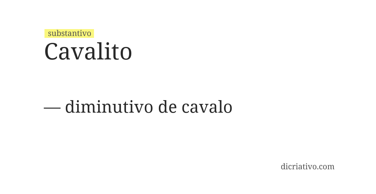 Significado de cavalito