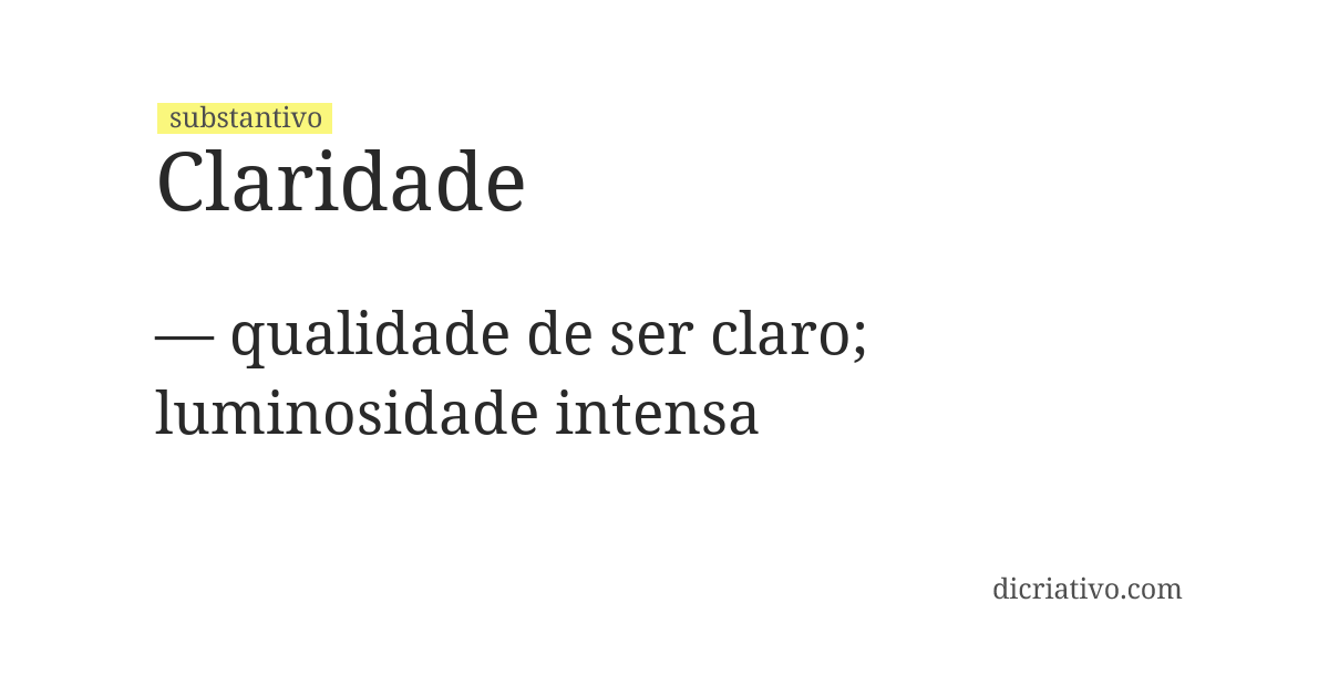 Significado de claridade