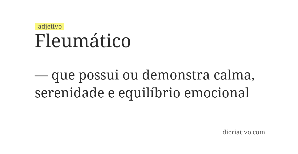 Significado de fleumático