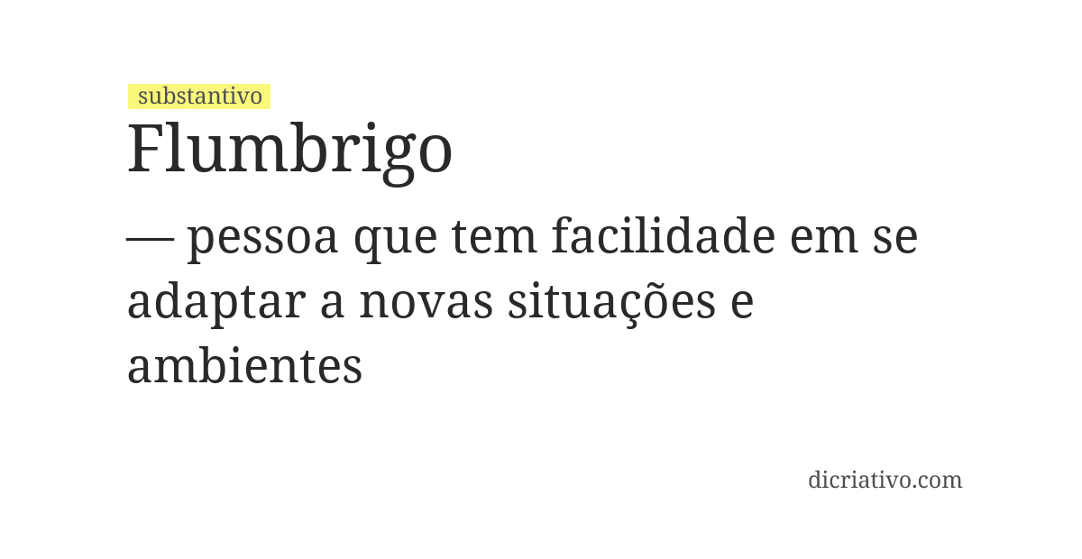 Significado de flumbrigo