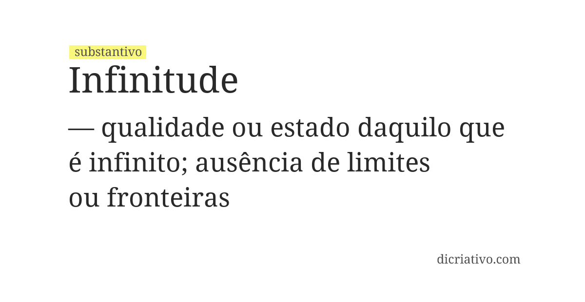 Significado de infinitude
