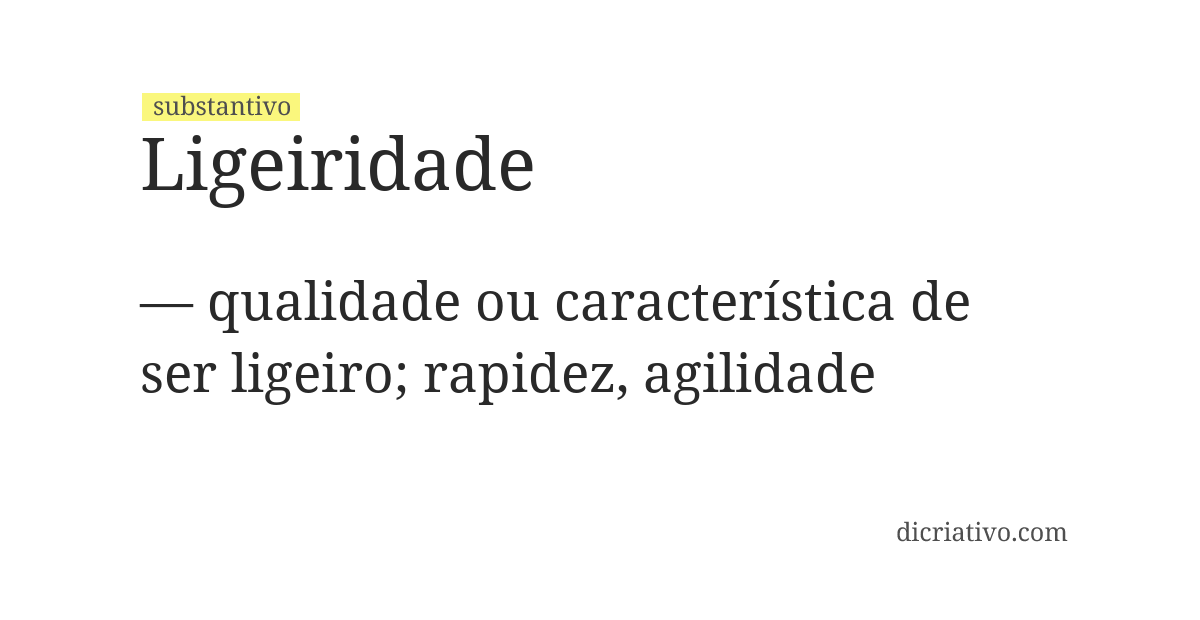 Significado de ligeiridade