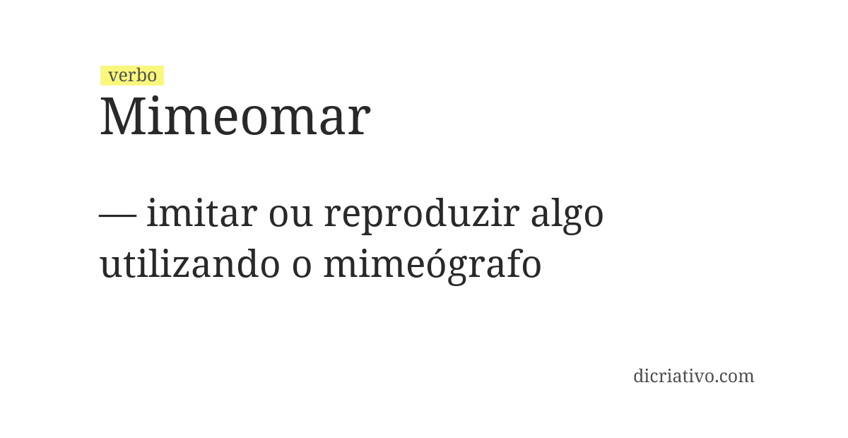 Significado de mimeomar