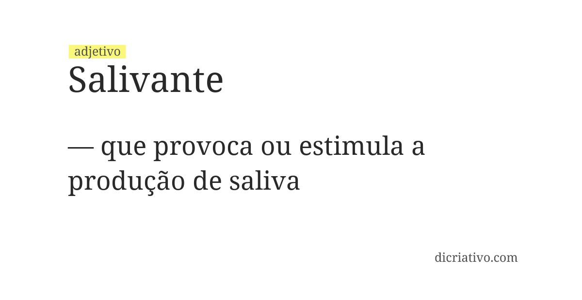 Significado de salivante