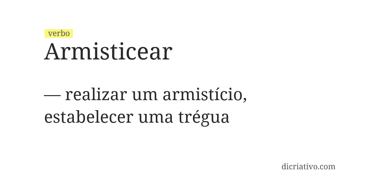 Significado de armisticear
