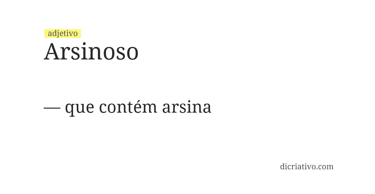 Significado de arsinoso