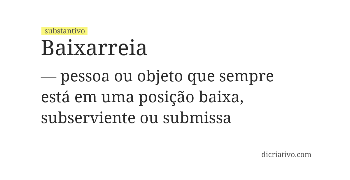 Significado de baixarreia